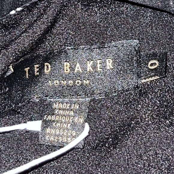 Ted Baker Aselli Atlas Double Split Long Sleev Midi Dress Size XXS (0) New $295 - Picture 9 of 12